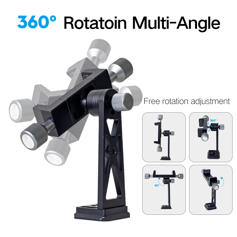 XILETU CP-3 Metal Phone Holder 360° Rotation Swivel Arca Quick Release Plate 1/4" 3/8" Screw 62-90mm for Tripod Vlog