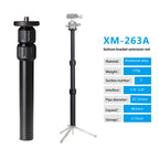 XILETU XM-222A XM-263A Aluminum Alloy Selfie Stick Tripod Central Axis Extension Rod Photography Camera Bracket Heightening Accessories