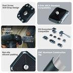 XILETU PQ-38K Arca-Swiss Quick Release Plate, Anti-Deflection Aluminum Alloy Base for DSLR/Mirrorless Cameras Tripod Mount Adapter