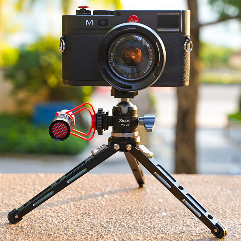 XILETU MC-22 Mini Tripod Ball Head Video Stand 360° Swivel Cold Shoe Panoramic Heads for DSLR Camera Head Tripod Head Accessories