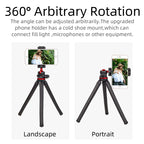 XILETU XBT-2 Travel Flexible Octopus Tripod for Smartphone DSLR SLR Vlog Tripod for Camera Gopro Portable 2 in 1 Tripod Stand