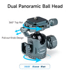 XILETU M-5GS Mini Tripod 1/4" Dual Panoramic Ball Head Portable Tabletop Camera Tripod for DSLR SLR Smartphone Vlog Macro Shooting