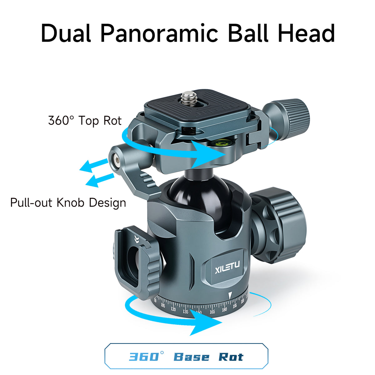 XILETU M-5GS Mini Tripod 1/4" Dual Panoramic Ball Head Portable Tabletop Camera Tripod for DSLR SLR Smartphone Vlog Macro Shooting