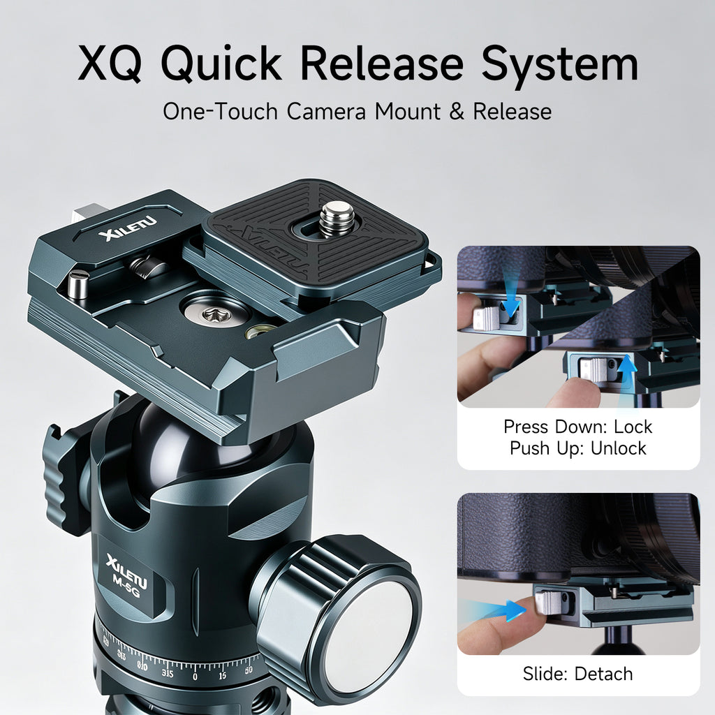 XILETU M-5G Mini Portable Lightweight Travel Tripod Tabletop Video Mini Tripod with 360 Degree Ball Head for Camera DSLR SLR