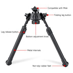 XILETU DR-3 Tactical Rifle Bipod 360° Swivel 6 Levels Height Adjustable 7.5-10.8 Inch Mlok Mount for Hunting Shooting