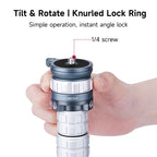 XILETU EQ-40 Mini Leveling Base Tripod Head 3/8'' 1/4'' Screw Universal Leveling Mount Panoramic Head Tiltable for DSLR Camera