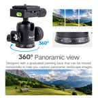 XILETU GT-0 Metal Panoramic Ball Head Photo Macro Monopod Sliding Rail Removable Cold Shoe Extension Clamp Base Tripod Universal