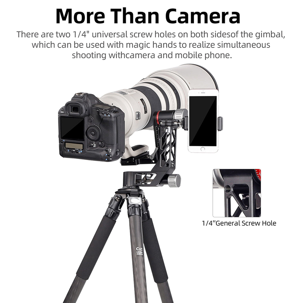 XILETU XGH-3 Professional  Tripod Head 360° Panoramic Aluminum Arca Swiss QR 25kg Load for Telephoto Lens Bird Watching Camera