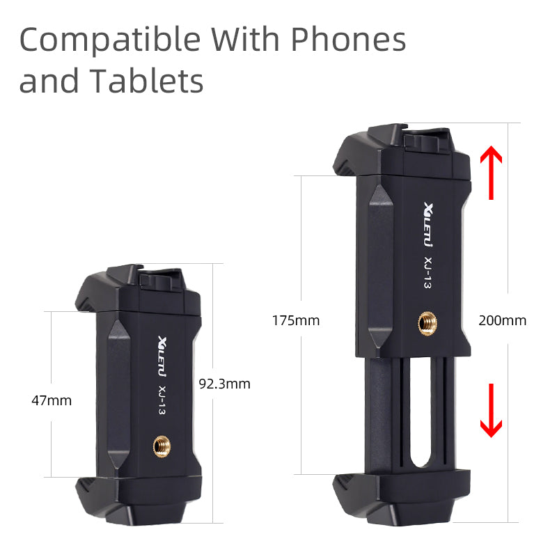 XILETU XJ-13 Universal Tablet Clip Smartphone Holder Clip Stand W Mini Tripod Adjustable Bracket For Mobile Phones Ipro Tablets
