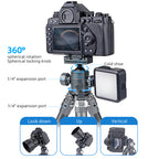 XILETU XL223A+QG28 Portable Quick Release Camera Tripod with 360 Degree Ball Head Mini Desktop Stand for Mobile Phones, Cameras, DSLR