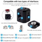 XILETU XDS-12 Tripod Screw Hole Conversion Seat 1/4 3/8 Alai Positioning Hole Head Multifunctional Expansion Accessories