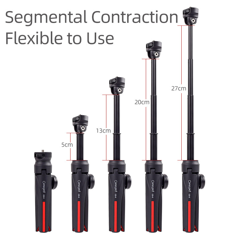 XILETU CD-5 Lightweight Mini Selfie Stick Tripod All in One Vlog Kit with Bluetooth Phone Holder for Vlog Live Streaming