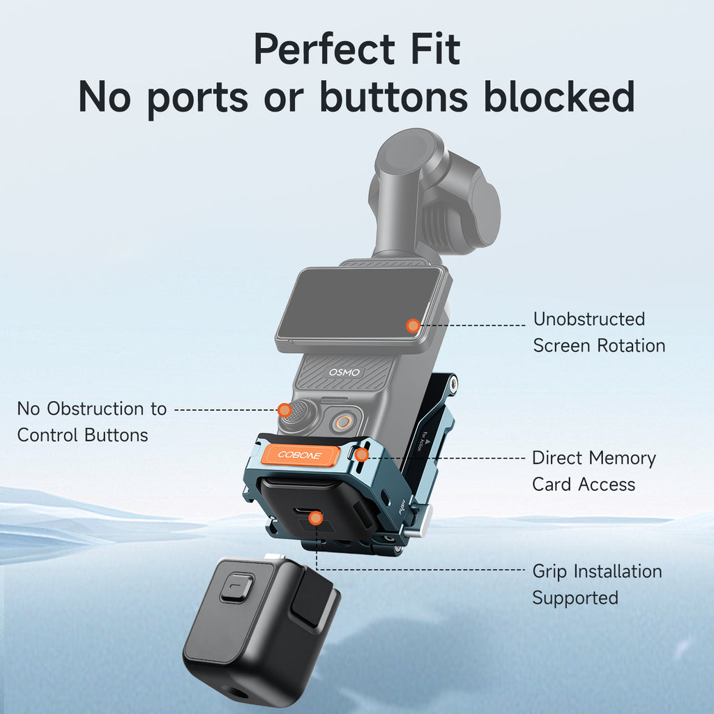XILETU CPK-5 Quick-Release Expansion Cage for DJI Osmo Pocket 4 4P Dual-axis Adjustable Vlog Camera Shooting Accessory
