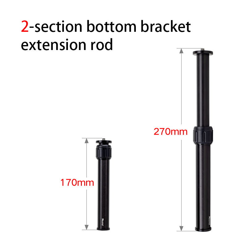 XILETU XM-222A XM-263A Aluminum Alloy Selfie Stick Tripod Central Axis Extension Rod Photography Camera Bracket Heightening Accessories
