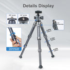 XILETU XL223A+QG28 Portable Quick Release Camera Tripod with 360 Degree Ball Head Mini Desktop Stand for Mobile Phones, Cameras, DSLR