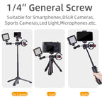 XILETU XSG3+XJA Tabletop Tripod Extendable Selfie Stick 360° Ball Head 1/4" Screw Cold Shoe for Phone Camera Vlog Live Stream