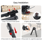 XILETU DR-3 Tactical Rifle Bipod 360° Swivel 6 Levels Height Adjustable 7.5-10.8 Inch Mlok Mount for Hunting Shooting