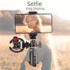 XILETU XTD30+MC22 Aluminum Mini Tripod 3KG 360° Cold Shoe Ball Head 1/4'' Screw Telescopic Desktop Stand For Phone Camera Vlog Shooting