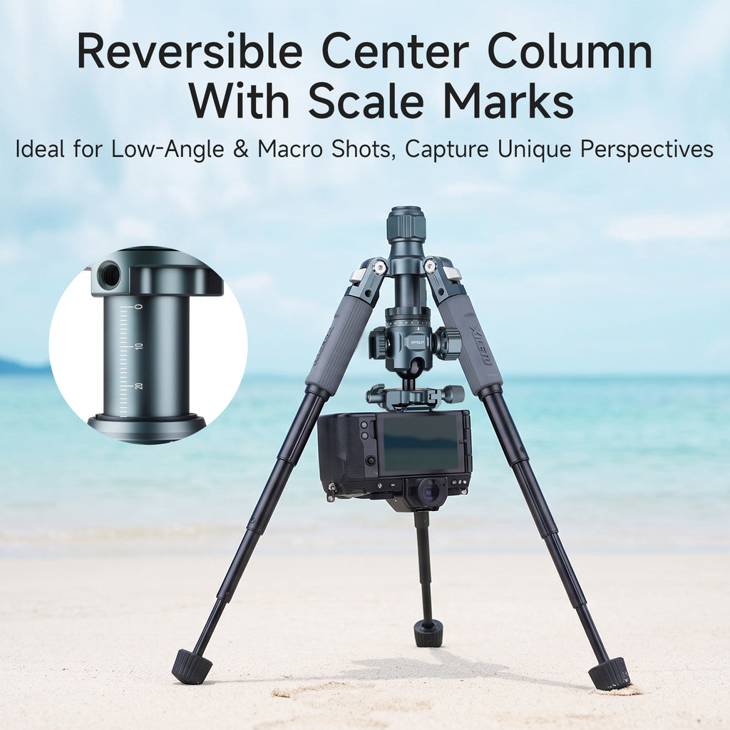 XILETU M-5GS Mini Tripod 1/4" Dual Panoramic Ball Head Portable Tabletop Camera Tripod for DSLR SLR Smartphone Vlog Macro Shooting