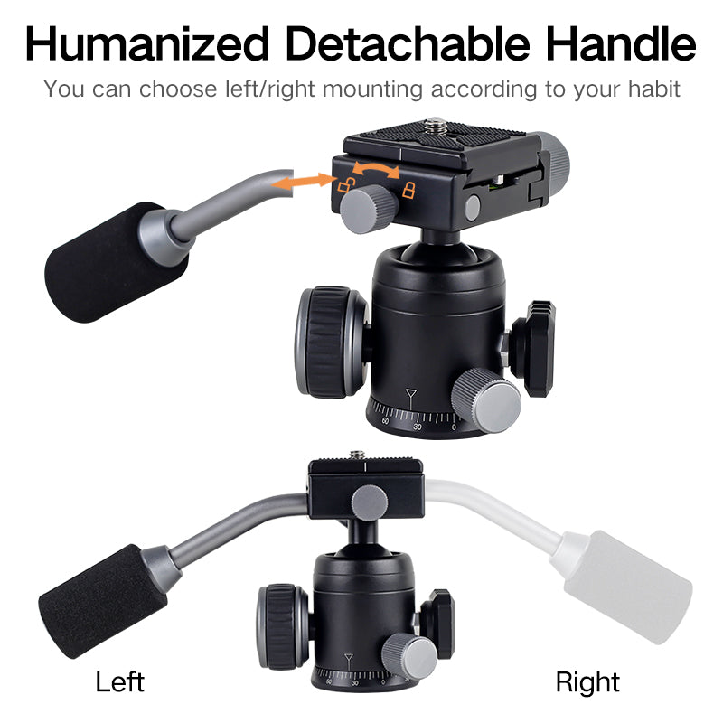 XILETU FM-5C2 Portable Metal Mini Tripod Lightweight Travel Stand with 360 Degree Head Grip for DSLR Cameras Mobile Phones