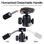 XILETU FM-5C2 Portable Metal Mini Tripod Lightweight Travel Stand with 360 Degree Head Grip for DSLR Cameras Mobile Phones