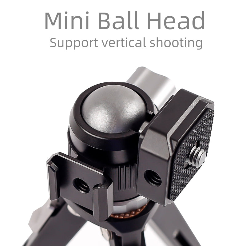 XILETU MC-22 Mini Tripod Ball Head Video Stand 360° Swivel Cold Shoe Panoramic Heads for DSLR Camera Head Tripod Head Accessories