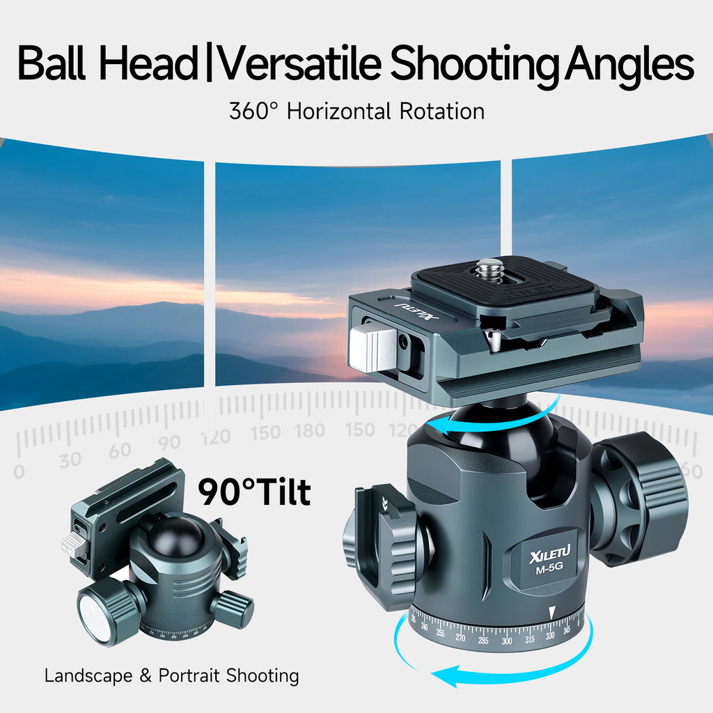 XILETU M-5G Mini Portable Lightweight Travel Tripod Tabletop Video Mini Tripod with 360 Degree Ball Head for Camera DSLR SLR