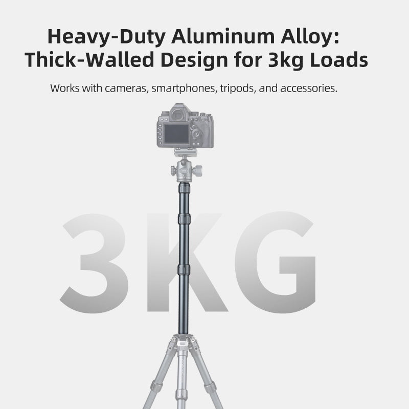 XILETU XM-263AS Aluminum Telescoping Extension Rod, Selfie Stick Tripod Monopod, Adjustable for Smartphone DSLR w/1/4&3/8 Screw Adapters