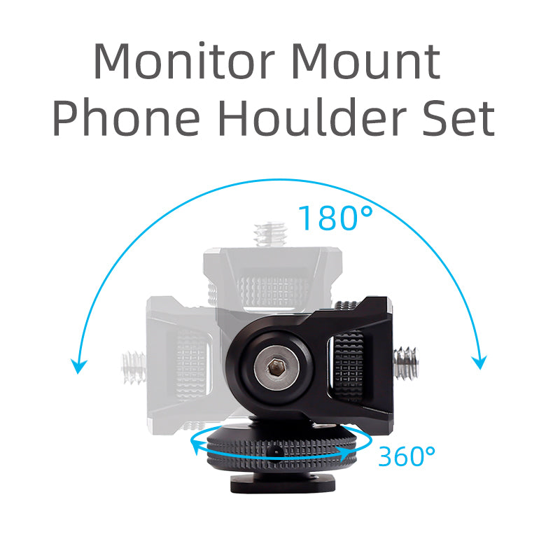 XILETU XU-1 Universal All Metal Phone Holder Tripod Mount With Cold Shoe Mount Compatible w iPhone Cell Phone Camera Video Vlogging