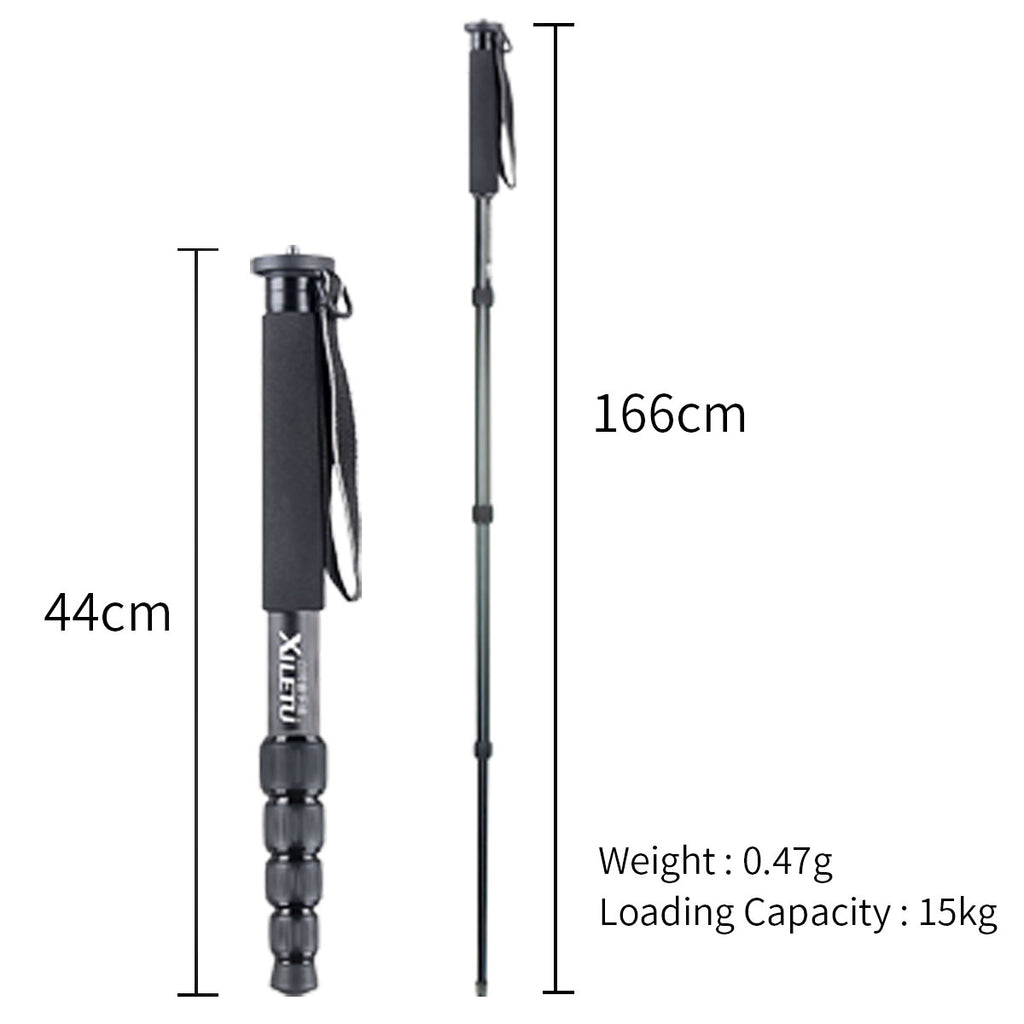 XILETU ML-325C Carbon Fiber Tripod Monopod  Stable Pole For Canon Nikon Digital Camera With stainless steel Spike