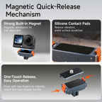 XILETU KC05T 2‑in‑1 Magnetic Quick‑Release Mount CNC Aluminum Adapter 2‑Prong & 1/4 Screw for Action Camera Tripod Accessory