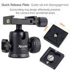 XILETU GT-0 Metal Panoramic Ball Head Photo Macro Monopod Sliding Rail Removable Cold Shoe Extension Clamp Base Tripod Universal