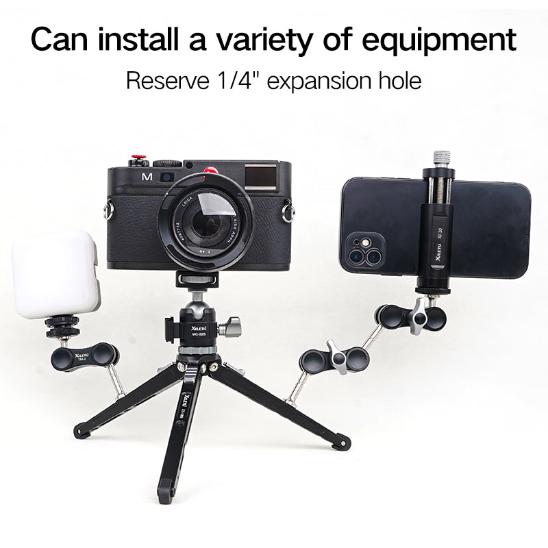 XILETU XT18S+MC22S Vlogging Tripod Handheld Cold Shoe Head Mirrorless Camera Phone Stand Video Blog Tripod Desktop Selfie Tripod