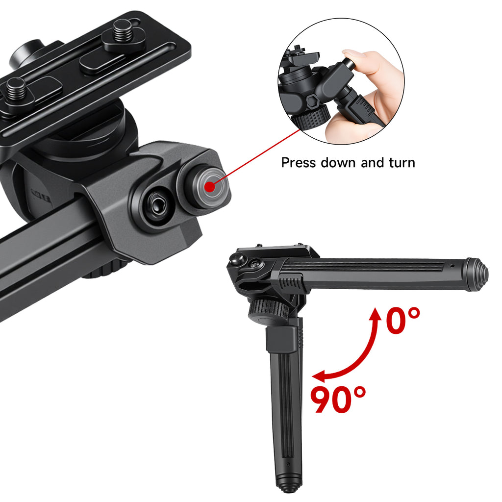 XILETU DR-3 Tactical Rifle Bipod 360° Swivel 6 Levels Height Adjustable 7.5-10.8 Inch Mlok Mount for Hunting Shooting