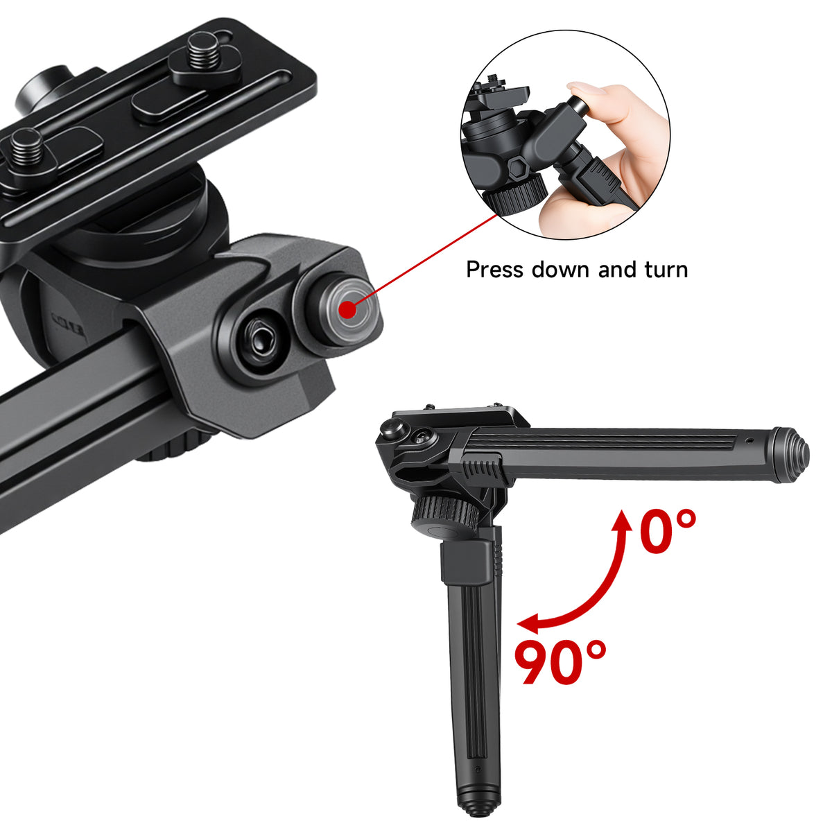 XILETU DR-3 Tactical Rifle Bipod 360° Swivel 6 Levels Height Adjustable 7.5-10.8 Inch Mlok Mount for Hunting Shooting
