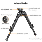 XILETU DR-1 7.2-8.6 Inch Bipod Foldable with 360° Rotation & Tilt, Quick Release Metal Bipod for Hunting Shooting Outdoor