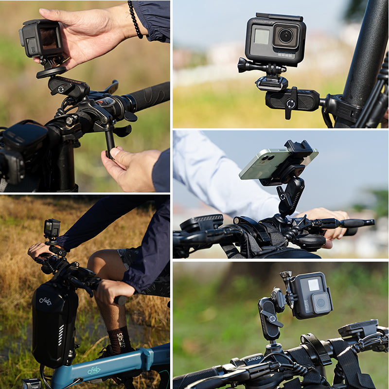 XILETU QM1+QS1 Bike Phone Holder For Sports Camera Riding Mount  Motorcycle Bike Quick Release Accessories