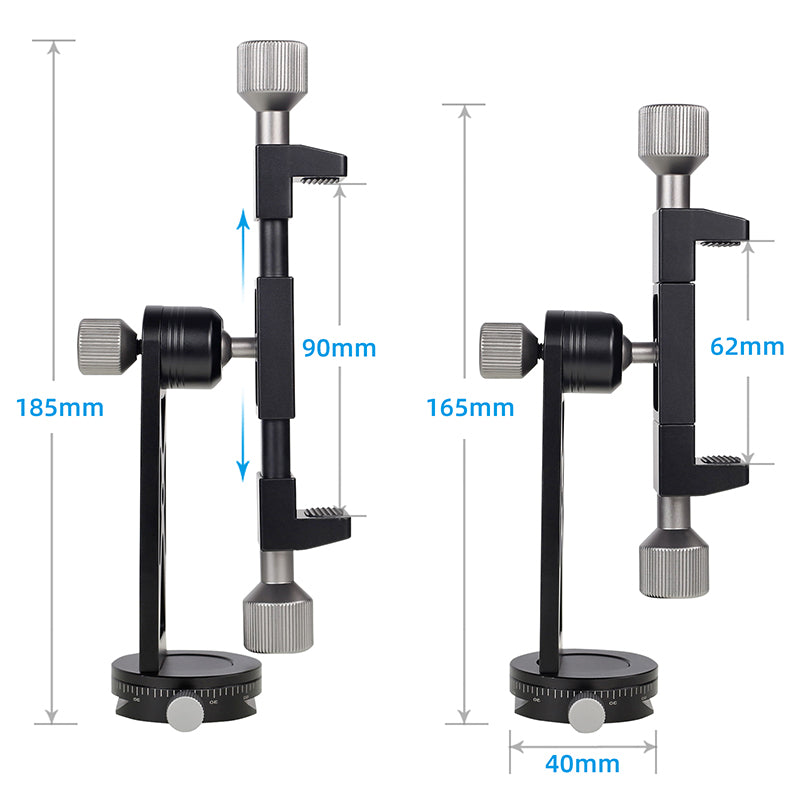 XILETU CP-5 All Metal Tripod Mount Adapter Cell Phone Clipper Holder Vertical 360 Rotation Tripod Stand for Smart Phones Tripod