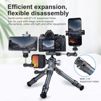 XILETU XL223A+QG28 Portable Quick Release Camera Tripod with 360 Degree Ball Head Mini Desktop Stand for Mobile Phones, Cameras, DSLR