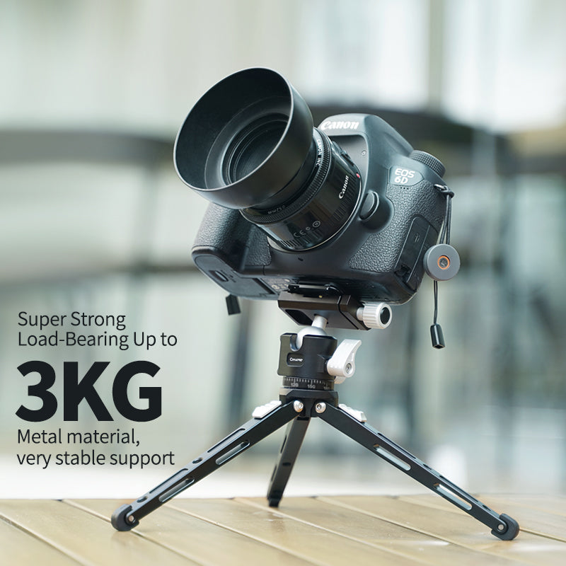 XILETU CB-1+CT-18 Mini Tripod with Arca Swiss Ball Head & Cold Shoe, Metal Handheld Selfie Stick for Phone Camera, 3KG Load for Live Vlog