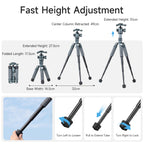 XILETU M-5GS Mini Tripod 1/4" Dual Panoramic Ball Head Portable Tabletop Camera Tripod for DSLR SLR Smartphone Vlog Macro Shooting