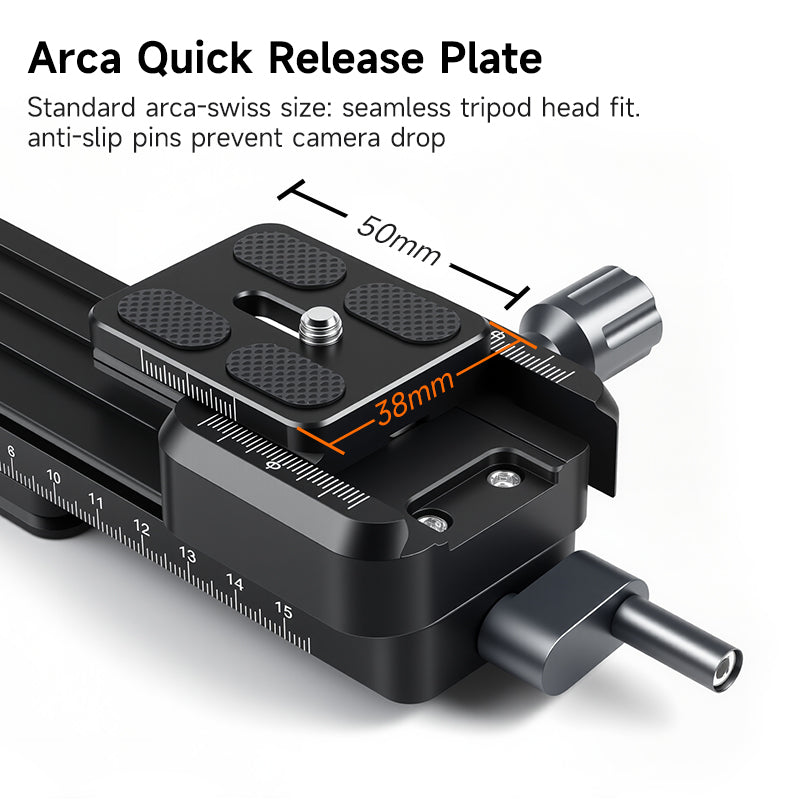 XILETU LCB-20M Macro Focus Rail Slider Quick Release Plate for DSLR, 5kg, Desktop Outdoor Time-Lapse Close-up Macro Photography