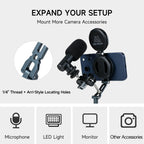 XILETU QPQ-T1 Magsafe Magnetic Phone Mount Foldable Metal Cold Shoe 1/4" Screw Arri Locating Hole Vlog Live Streaming Bracket