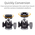 XILETU MC-22 Mini Tripod Ball Head Video Stand 360° Swivel Cold Shoe Panoramic Heads for DSLR Camera Head Tripod Head Accessories