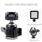 XILETU XTD20+MC22 Mini Cold Shoe Ball Head Dual Use 1/4 Screw Cold Shoe Aluminum Alloy for Camera Phone Speedlite Tripod Selfie Stick