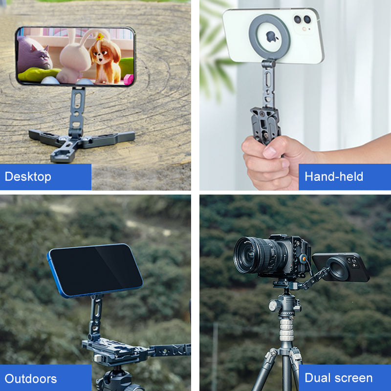 XILETU XQ-B MagSafe Magnetic Phone Holder Foldable Camera Phone Tripod Stand for iPhone 18-12 Selfie Stick Desktop  Stand