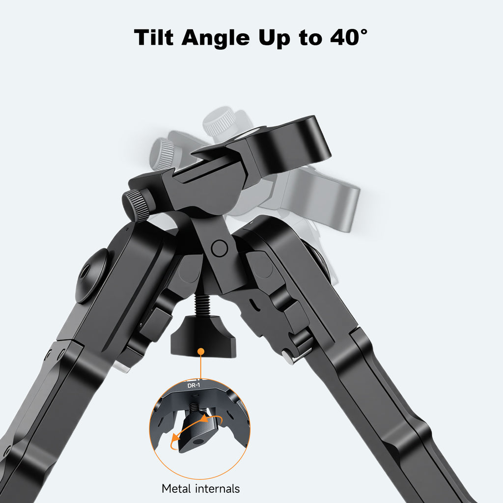 XILETU DR-1 7.2-8.6 Inch Bipod Foldable with 360° Rotation & Tilt, Quick Release Metal Bipod for Hunting Shooting Outdoor