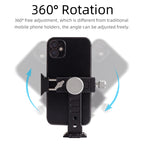 XILETU XJ-10SII Universal All Metal Phone Tripod Mount Holder Clip Adapter 360 Degree Rotation Mobile Clamp For ARCA Style Plate