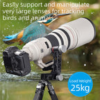 XILETU XGH-3 Professional  Tripod Head 360° Panoramic Aluminum Arca Swiss QR 25kg Load for Telephoto Lens Bird Watching Camera