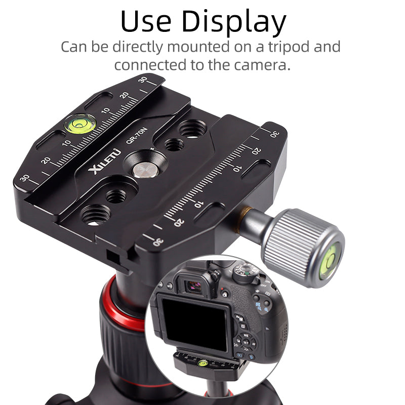 XILETU QR-90N QR-110N Quick Clamp With Quick Release Plate 1/4 General Screw Conversion Screw For Cameras Tripods Monopods Tripod Head